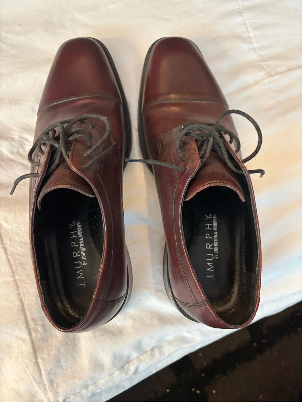 J. Murphy Men's Cap-Toe Dress Oxfords in Burgundy